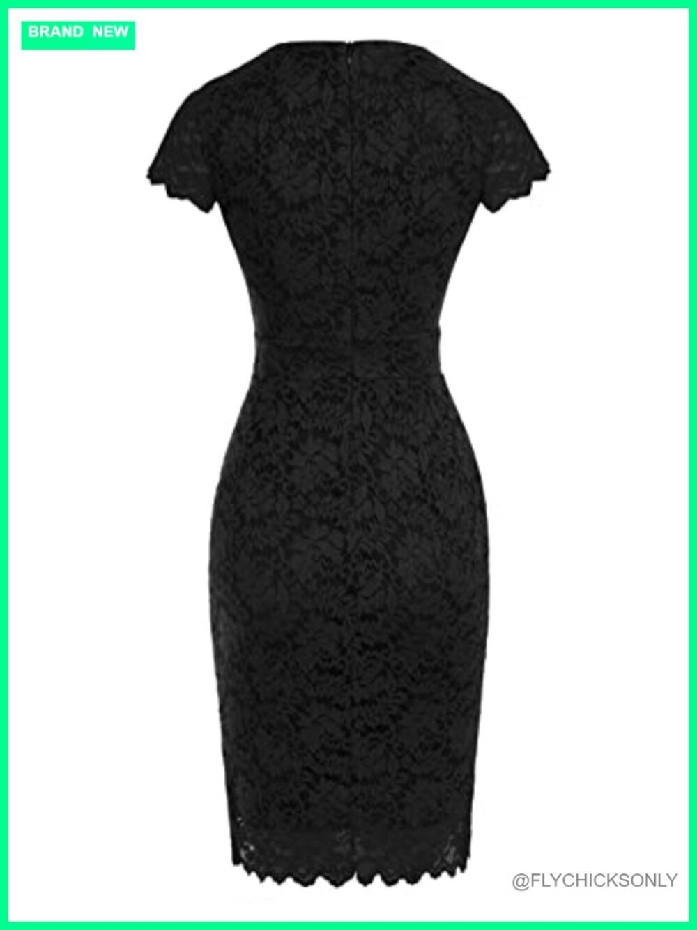 Cocktail Dress Cap Sleeve Lace Wedding Guest Business Casual A-Line Knee Length - Picture 4 of 5